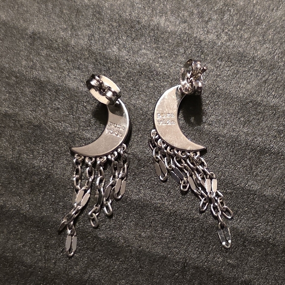 Pura Vida Silver Crescent Moon Earrings - Picture 2 of 2